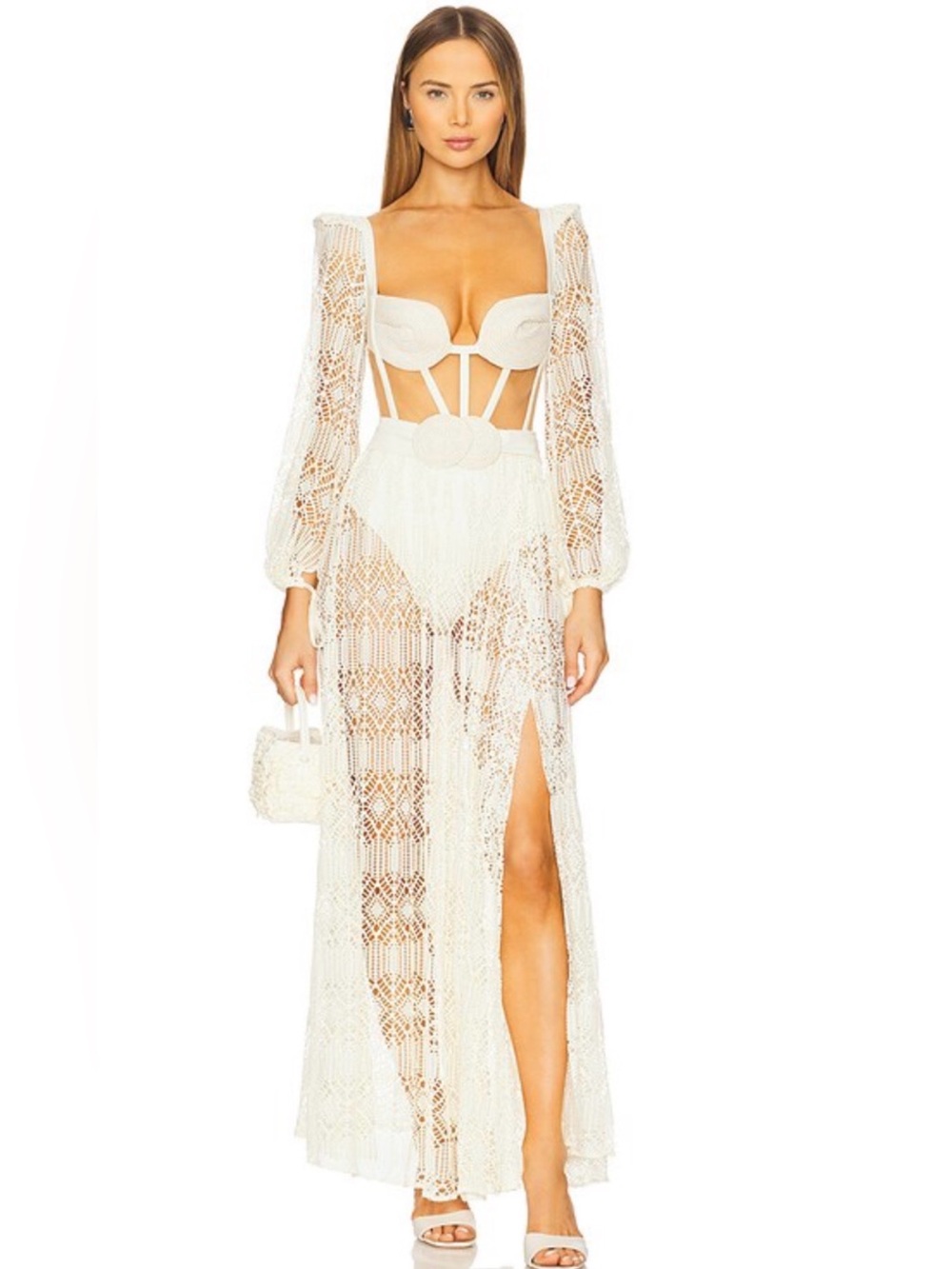 Patbo Pine lace bustier dress